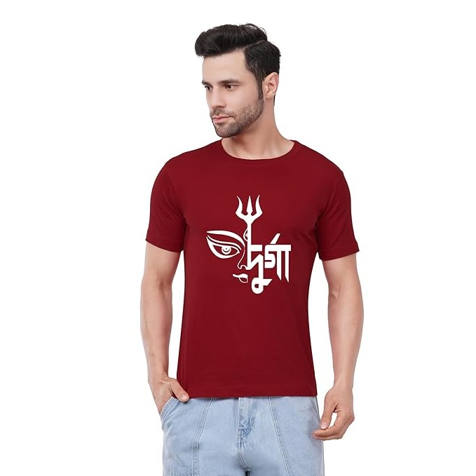 Men's Cotton Printed T-Shirt -Durga Puja 